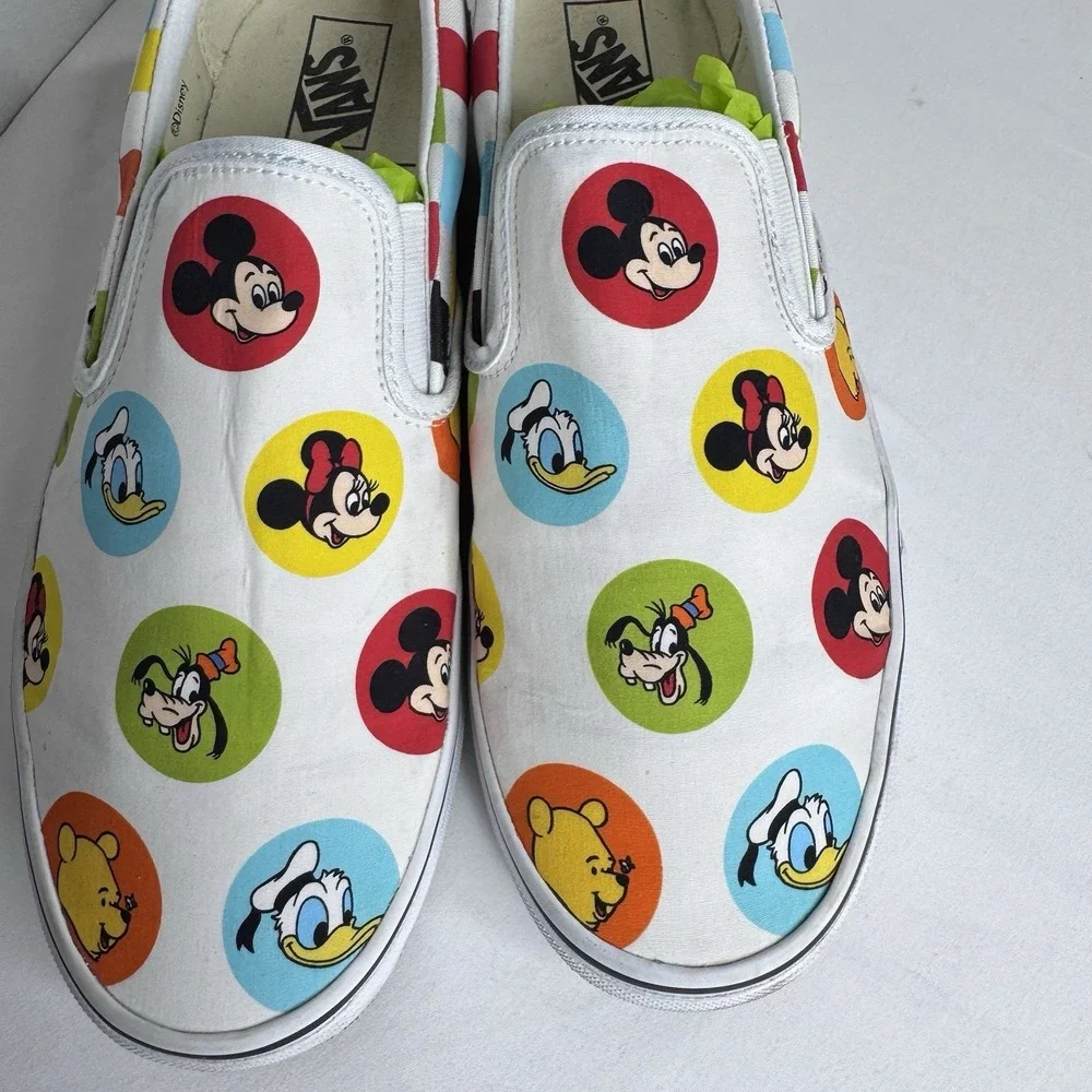 Disney Parks 50th Mickey &‎ Friends Vans Off The Wall Slip On Shoes Mens 12